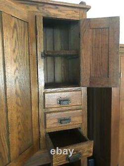 Antique Oak Kitchen Cabinet Hoosier