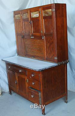 Antique Oak Kitchen Cabinet Sellers Company Complete with Jars Hard to Find