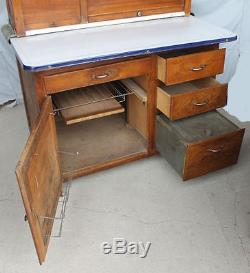 Antique Oak Kitchen Cabinet unusual roll Hoosier Type Cabinet