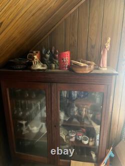 Antique Oak Large Late Victorian China Cabinet