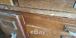 Antique Oak Ledger File Barrister Three Stack Cabinet Globe Macey Card Catalog