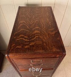 Antique Oak Library Bureau Sole Makers 4-Drawer Letter-Size File Cabinet