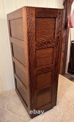 Antique Oak Library Bureau Sole Makers 4-Drawer Letter-Size File Cabinet