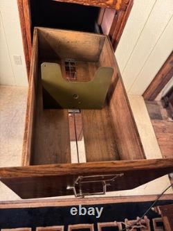 Antique Oak Library Bureau Sole Makers 4-Drawer Letter-Size File Cabinet