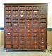 Antique Oak Library Card Catalog With Base