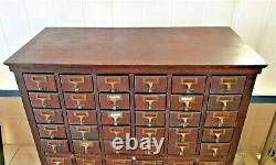 Antique Oak Library Card Catalog with Base