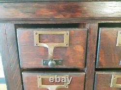 Antique Oak Library Card Catalog with Base