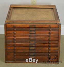 Antique Oak Map Cabinet Section (B)