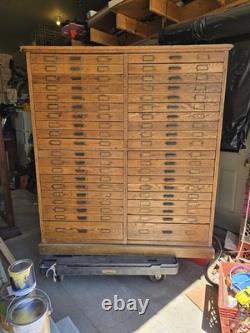 Antique Oak Map Case