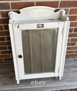 Antique Oak Medicine Apothecary Cabinet Mirror Hanging Bathroom