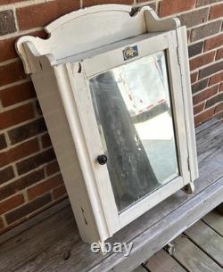 Antique Oak Medicine Apothecary Cabinet Mirror Hanging Bathroom