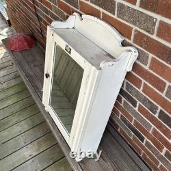 Antique Oak Medicine Apothecary Cabinet Mirror Hanging Bathroom