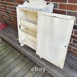 Antique Oak Medicine Apothecary Cabinet Mirror Hanging Bathroom