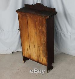 Antique Oak Medicine Cabinet with towel bar Wall Mount Beveled Mirror