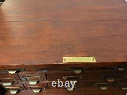 Antique Oak Mercantile Cabinet W C Heller Hardware Storage Fifteen Drawers