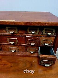 Antique Oak Mercantile Cabinet W C Heller Hardware Storage Fifteen Drawers