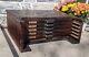 Antique Oak Multigraph Type Set Printer's Cabinet With 10 Full Drawers