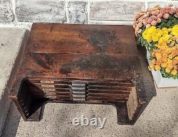 Antique Oak Multigraph Type Set Printer's Cabinet with 10 full Drawers