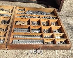 Antique Oak Multigraph Type Set Printer's Cabinet with 10 full Drawers