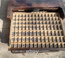 Antique Oak Multigraph Type Set Printer's Cabinet with 10 full Drawers