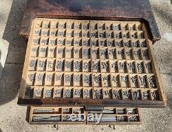 Antique Oak Multigraph Type Set Printer's Cabinet with 10 full Drawers