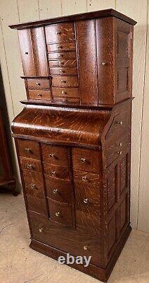 Antique Oak Ransom & Randolph Co. Deluxe Model Dental Cabinet #35