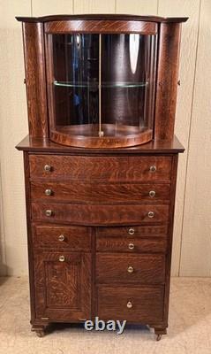 Antique Oak Ransom & Randolph Co. Dental/Doctor's Cabinet Very Rare Model