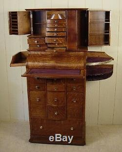 Antique Oak Ransom & Randolph Dental Cabinet #35