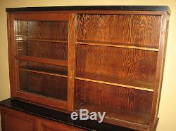 Antique Oak School/Lab Cabinet China/Bookcase/Display Kitchen Pantry Cupboard