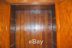 Antique Oak Schoolhouse Built-In Cabinet, Architectural Salvage, Bead Board