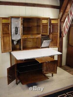 Antique Oak Sellers Hoosier Cabinet