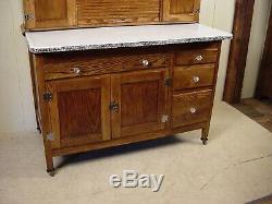 Antique Oak Sellers Hoosier Cabinet