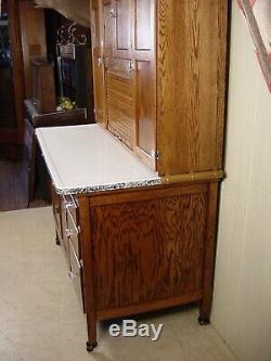 Antique Oak Sellers Hoosier Cabinet