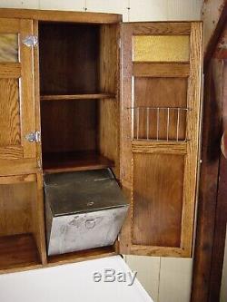 Antique Oak Sellers Hoosier Cabinet