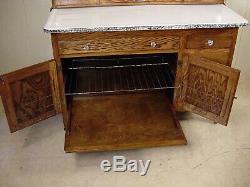 Antique Oak Sellers Hoosier Cabinet
