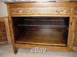 Antique Oak Sellers Hoosier Cabinet