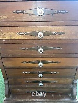 Antique Oak Spool Cabinet 23 By 17 By 16.5