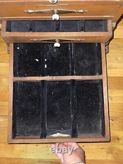 Antique Oak Spool Cabinet 23 By 17 By 16.5