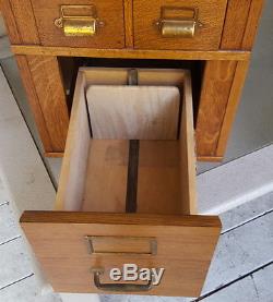 Antique Oak Stacking Desk Top File Cabinet