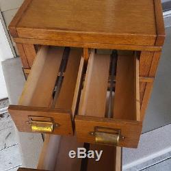 Antique Oak Stacking Desk Top File Cabinet