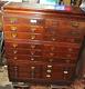 Antique Oak Stacking Globe Parts Storage Cabinet