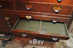 Antique Oak Stacking Globe Parts Storage Cabinet