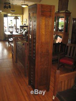 Antique Oak Tall Flat File Chest 31 Slot Artist Cabinet Photography Craft 7 Ft