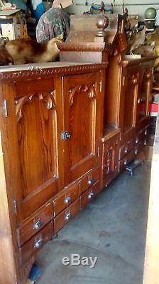 Antique Oak Vestry Cabinet