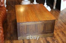 Antique Oak Wood Flat File Document Map Cabinet 4 Drawer apothecary industrial