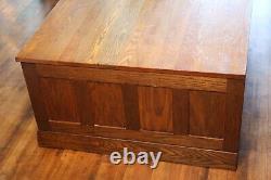 Antique Oak Wood Flat File Document Map Cabinet 4 Drawer apothecary industrial
