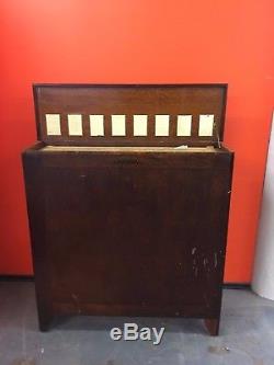 Antique Oak Yawman & FRBE Map / Blueprint Cabinet Fold Out Drafting Table Rare