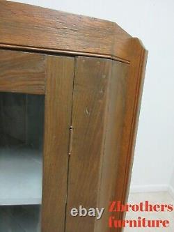 Antique Oak chestnut Hanging Corner Cabinet Cupboard Display Hutch