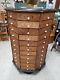 Antique Octagon Rotating Hardware Store Cabinet 88 Drawers