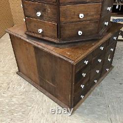 Antique Octagonal Hardware Cabinet 104 Drawers Turn Of The Century Top Spins